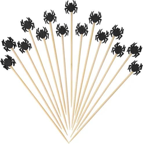 Miniatura 15 de Minisland Palillos de cóctel de hojas de piña de sandía mixtos, palillos de bambú de 4.7 pulgadas de largo para aperitivos, comida hawaiana