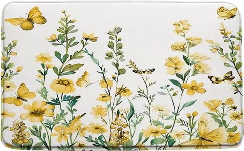 Miniatura 31 de GCTNBJL Tapete de baño con diseño floral de hojas verdes, flores rosas, bohemio, botánico, tropical, hojas bohemias, plantas, naturaleza, negro