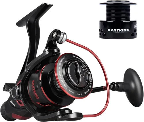 Carrete de pesca KastKing Sharky Baitfeeder III, 10+1 rodamientos de acero inoxidable blindado, freno frontal de fibra de carbono, para pesca de