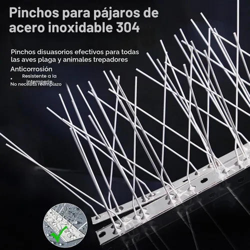 Miniatura 2 de REMIAWY - Púas para palomas y pájaros pequeños, púas disuasorias para exteriores para mantener alejadas a las ardillas y gatos, alambre de acero
