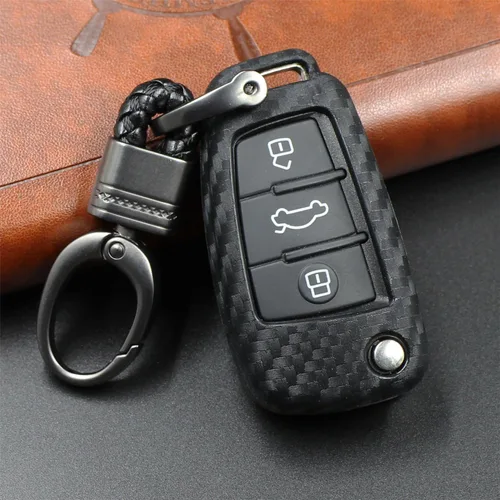 Miniatura 15 de Para Hombre Mujer Genuino Cubierta de Llavero de Cuero para Audi A1 A3 A4 A6 A8 Quattro Q2 Q3 Q7 R8 RS3 RS6 S3 S6 TT TTS, Funda de Llavero de Coche