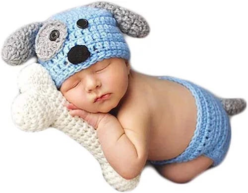Miniatura 10 de Accesorios de fotografía para bebés recién nacidos, accesorios para sesión de fotos, trajes de ganchillo de punto unisex lindo sombrero pantalones