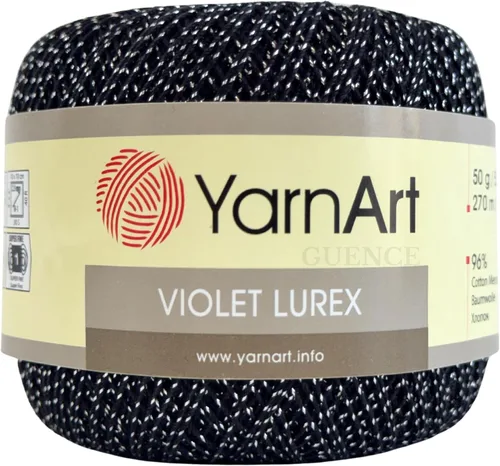 Miniatura 16 de Yarn Art - 1 madeja YarnArt Violet, 100 hilos de hilo de algodón mercerizado, hilo de ganchillo para tejer a mano, bordado y manualidades