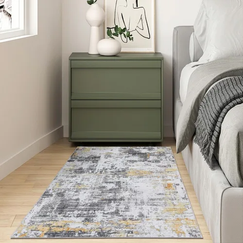 Miniatura 44 de Syalife 4x6 Alfombra Lavable para Área, Ultra Suave Antideslizante, Pila Baja, Alfombra Vintage Resistente a Manchas para Sala de Estar, Alfombra