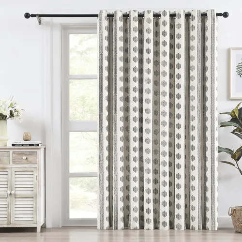 Miniatura 28 de Melodieux Cortinas bohemias 80% opacas de 63 pulgadas de largo para dormitorio, sala de estar, oscurecimiento de sala de estar, cortinas