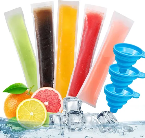 Bolsas desechables para paletas de hielo, bolsas para congelador de paletas para palitos de yogur, jugos y batidos de frutas, paletas de caramelo de