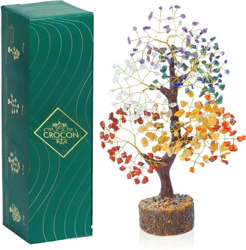 Miniatura 25 de Crocon Árbol de Gemas de Aventurina Verde Figura Feng Shui Bonsái de Dinero Equilibrio de Chakras Buena Suerte Reiki Cristales Curativos Decoración