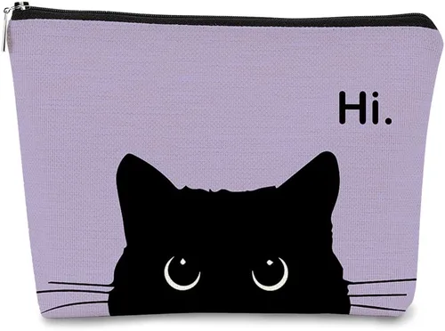 Miniatura 26 de Regalos de Gatos - Pequeña bolsa de maquillaje, bolsa de cosméticos para amantes de los gatos, bolsa de maquillaje para adolescentes y mujeres, cat 1
