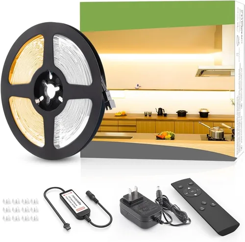 Miniatura 9 de NOVOSTELLA Kit de tira de luces LED blancas sintonizables de 20 pies, regulable, 3000K-6500K, 24V, cinta de luces LED con control remoto, cuerda
