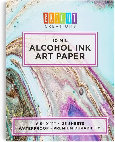 Bright Creations Bloc de papel de tinta con alcohol, 8.5 x 11 pulgadas, 25 hojas, papel sintético para suministros de pintura y arte de tinta con
