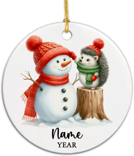 Miniatura 18 de Adorno personalizado de reno para la primera Navidad, adornos de cerámica de reno bebé para árbol de Navidad 2025, adorno de Navidad del primer