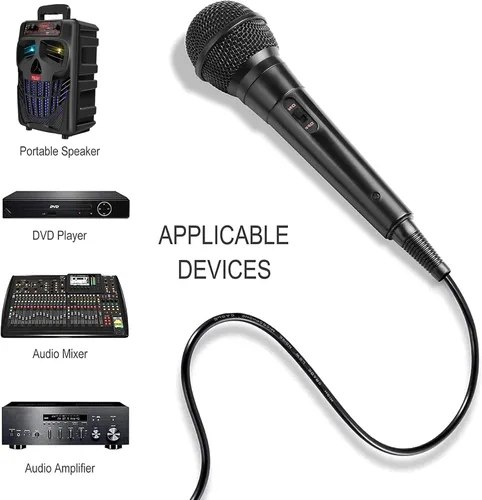 Miniatura 3 de E I F E R Micrófono dinámico con cable con enchufe de 0.256 in y cable de 9.8 ft para karaoke y rendimiento
