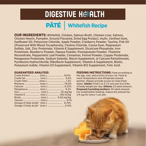 Miniatura 8 de Wellness CORE+ Digestive Health Pate Alimento húmedo enlatado en paté para adultos, natural, rico en proteínas, sin granos, receta de pescado