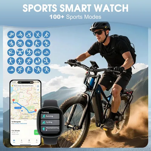 Miniatura 6 de Reloj inteligente para hombres y mujeres, reloj inteligente de llamadas Bluetooth de 1.77 pulgadas, reloj de seguimiento de actividad física