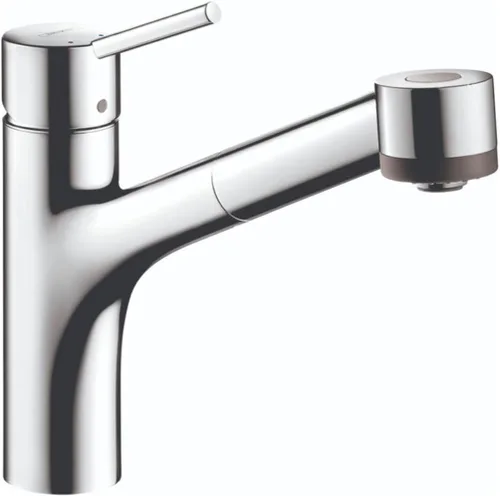 hansgrohe Talis S 06462000 - Grifo de cocina cromado con pulverizador extraíble, grifo para fregadero de cocina, cromado