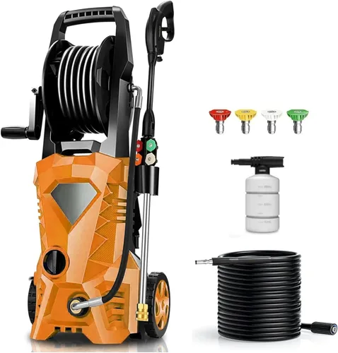 Miniatura 10 de 5000PSI Electric Pressure Washer 2026 2.8GPM High Power Washer with 33ft Hose Reel,4 Nozzle,and Soap Bottle for