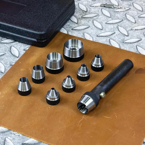 Miniatura 7 de NEIKO 02614A Conjunto intercambiable de perforadoras de agujeros huecos grandes, 10 piezas, herramienta para hacer arandelas, juego de perforadoras