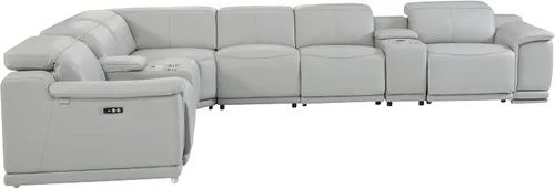 Miniatura 47 de BlackJack Furniture Venice - Juego de sofá reclinable seccional de cuero italiano de grano superior de 12 piezas con 4 reclinables eléctricos
