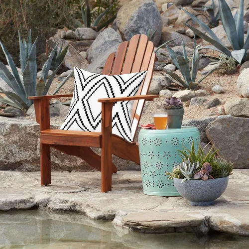 Miniatura 6 de Juego de 2 fundas de almohada para exteriores, impermeables, geométricas bohemias en blanco y negro para muebles de patio, fundas de almohada