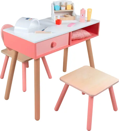 Miniatura 8 de Juego de madera para salón de uñas de simulación, juego completo Glam & Glow incluye esmaltes de uñas, organizador de belleza, lima, silla secadora