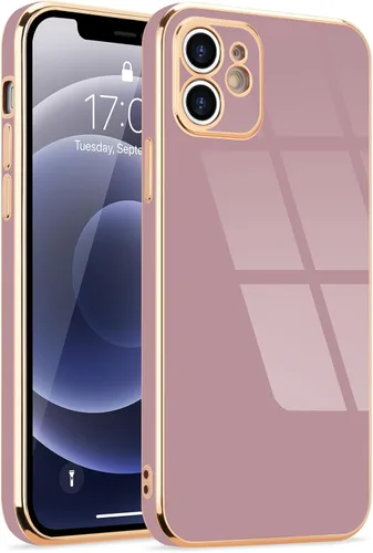 Miniatura 107 de Lafunda Diseñada para iPhone 13 Pro, fundas lujosas con chapado lindo para mujeres y niñas, elegante borde dorado, a prueba de golpes, TPU con funda