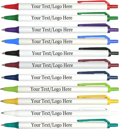 Miniatura 2 de SyPen Bolígrafos personalizados con tu logotipo o texto personalizado, paquete de 300 unidades a granel para negocios, fiestas y eventos, bolígrafos