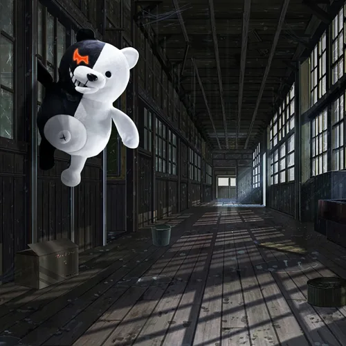 Miniatura 4 de Muñeca Monokuma de anime de oso de peluche, color blanco y negro, para disfraz de cosplay, 9.84 pulgadas, negro