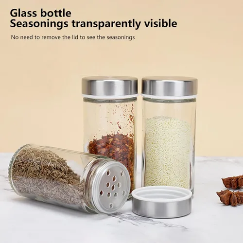 Miniatura 8 de Estante de especias portátil de acero inoxidable con 16 tarros de especias incluidos, organizador giratorio de especias para cocina, estante