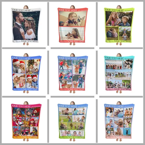 Miniatura 5 de Manta personalizada con foto y texto, manta de franela personalizada con carga cualquier foto, regalos personalizados para papá, mamá, familia, 1