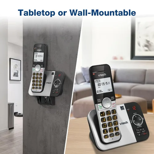 Miniatura 9 de VTech Teléfono inalámbrico de 3 auriculares con contestador, con pantalla grande y grandes botones de identificación de llamadas, altavoz
