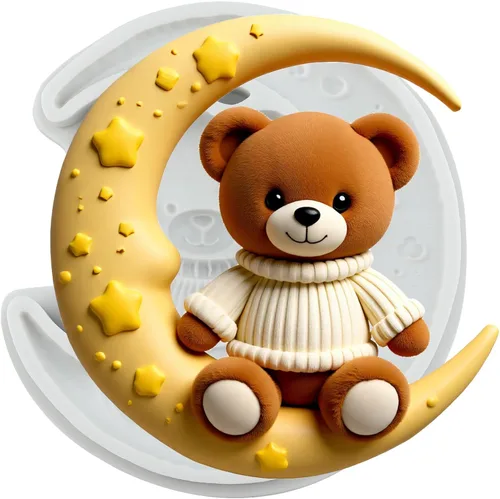 Miniatura 12 de Moldes de silicona para fondant de oso para decoración de pasteles de oso de peluche, decoración de cupcakes, pasta de goma de mascar de azúcar