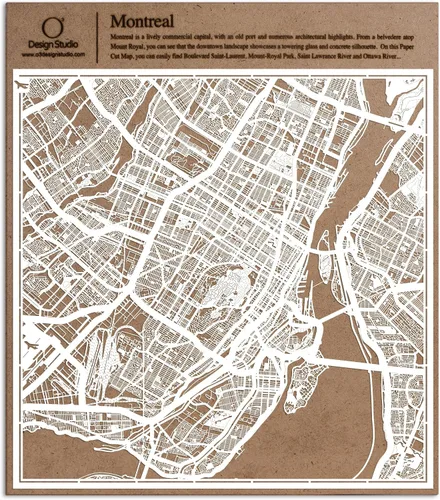 Miniatura 90 de O3 Design Studio Aberdeen - Mapa de papel cortado en papel blanco de 12 x 12 pulgadas