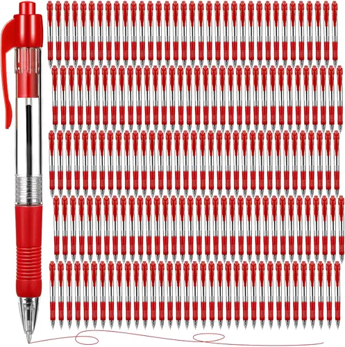 Fainne Paquete de 200 Bolígrafos Retráctiles de Punta de Bola 1.0 mm Punta Media Recargables de Escritura Suave con Clic y Agarre para Trabajo Tinta