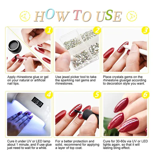 Miniatura 7 de 24 dijes de uñas de Navidad para uñas acrílicas, diamantes de imitación de uñas 3D, dijes de arte de uñas de diamante, dijes navideños para uñas