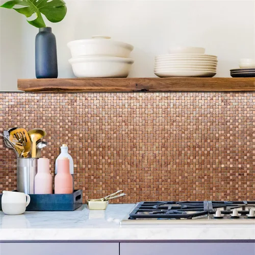 Miniatura 6 de XUANINY Azulejos de protección contra salpicaduras para despegar y pegar, adhesivo de aluminio autoadhesivo para decoración de pared de cocina