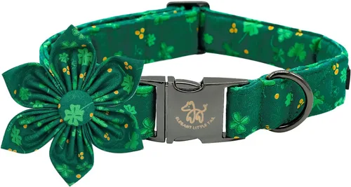 Miniatura 19 de Elegant little tail Collar de perro de San Patricio con flor, collares de perro con flores, trébol verde, regalo para mascotas, collares ajustables