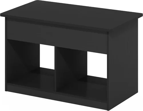 Miniatura 4 de Furinno Jensen - Mesa auxiliar elevable para sala de estar con compartimento oculto, estilo americano