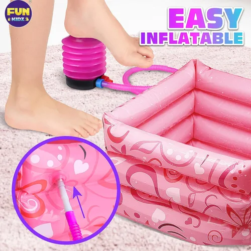 Miniatura 4 de Funkidz - Kit de spa de pies para niñas, kit de pedicura para niñas, tamaño 17.91 pulgadas de ancho x 12.4 pulgadas de largo, incluye inflador