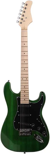 Miniatura 2 de Vasitelan Kit completo de guitarra eléctrica de 39 pulgadas para principiantes, tamaño completo con amplificador de 20 W, con correa, bolsa, Verde