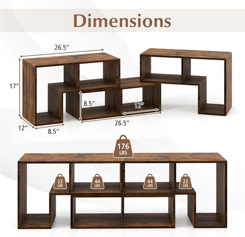 Miniatura 9 de Giantex Soporte de TV de combinación libre para dormitorio, centro de entretenimiento para TV de 50, 55, 60, 65 pulgadas, mesa consola multimedia