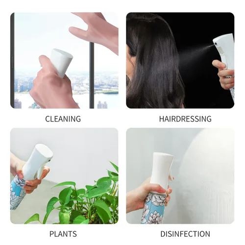 Miniatura 4 de Botella de spray para el cabello, espray vacío continuo para peinado, limpieza, plantas, nebulización y cuidado de la piel Verde