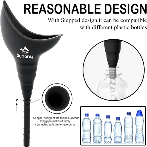 Miniatura 2 de Female Urination Device, Reusable Female Urinal Silicone Women Pee Funnel Allows Women to Pee Standing Up, The Perfect Companion for