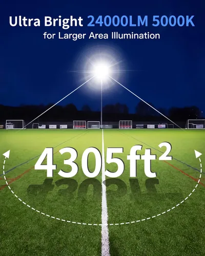 Miniatura 2 de Luz de inundación LED de 200 W para exteriores con enchufe+cable de 10 pies, luz de seguridad súper brillante de 24000 lúmenes, luz de trabajo LED