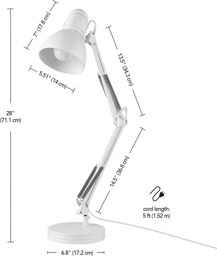 Miniatura 13 de GLOBE Electric 56060 Arden - Lámpara LED de escritorio integrada de 12", cuello de cisne ajustable, interruptor de encendido y apagado en línea