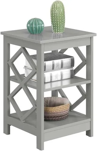 Miniatura 5 de Convenience Concepts Mesa auxiliar de diamante, gris