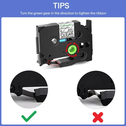 Miniatura 4 de GREENCYCLE TZe-111 - Cinta adhesiva transparente laminada de 0.23 pulgadas compatible con Brother P-Touch TZ-111 TZe111, cinta negra sobre