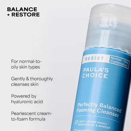 Miniatura 4 de Paula's Choice RESIST Perfectly Balanced Foaming Facial Cleanser, Face Cleanser with Hyaluronic Acid & Aloe, Anti-Aging Face Wash, Large Pores &