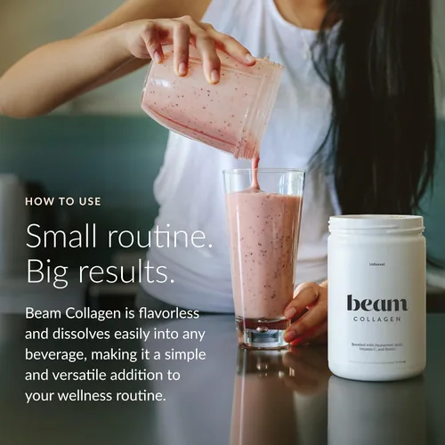 Miniatura 6 de Beam Colágeno en polvo, colágeno para mujeres, colágeno con ácido hialurónico, péptidos de colágeno tipo 1 y 3, con biotina, bovino alimentado