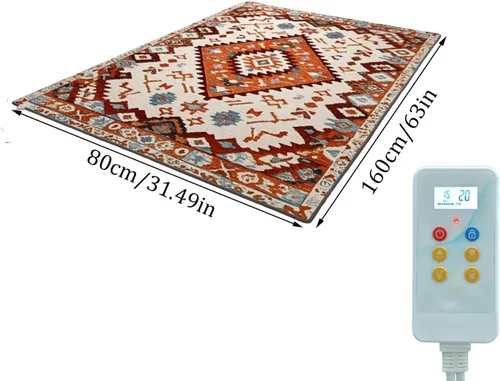 Miniatura 2 de Graphene Electric Heated Floor Mat, Large Indoor Floor Heating Mat with Adjustable Temperatur/12 Hour Timer, Electric Heated Area Rug, Waterproof