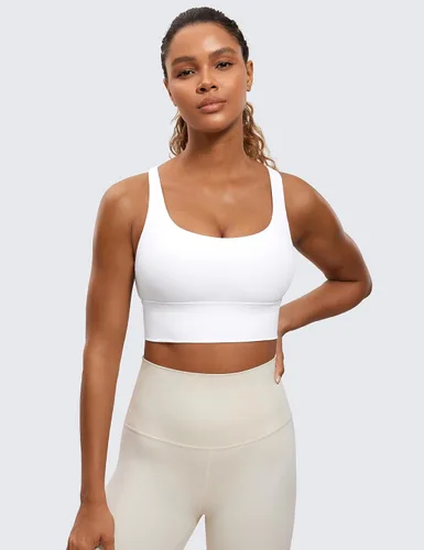 Miniatura 2 de CRZ YOGA Brasier deportivo con tirantes delgados para mujer, de impacto medio, cruzado, para yoga, acolchado, para entrenamiento